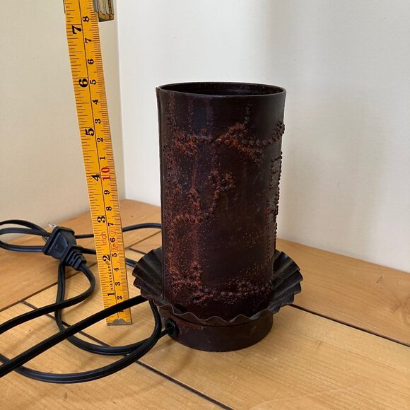 Punched Tin Nightlight Lamp Faith Hope Love Vintage Hand Crafted 5.75" tall - Picture 6 of 14